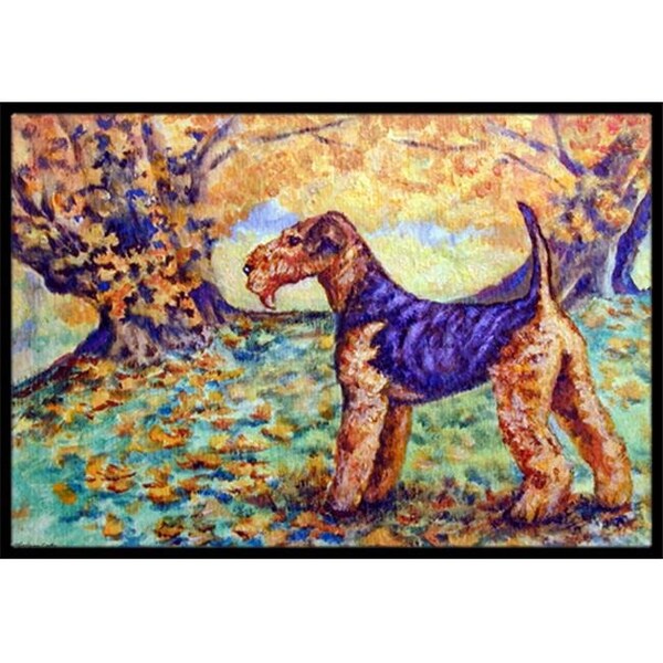 Carolines Treasures 7343MAT Autumn Airedale Terrier Indoor & Outdoor Mat; 18 x 27 in. 7343MAT - main